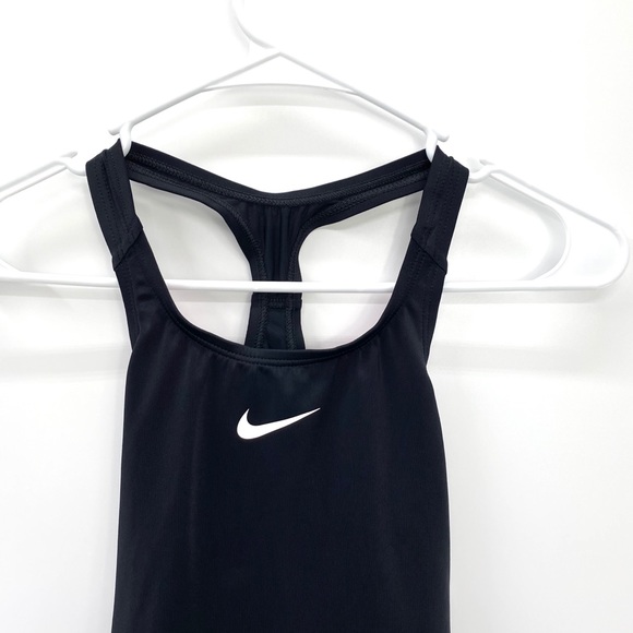 Nike Essential Racerback ‘Black’ One Piece Swimsuit Girls Size Medium - Picture 2 of 4